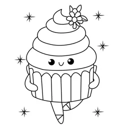 Sweet Cupcake Ballerina Dancer Free Coloring Page for Kids