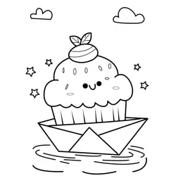 Sweet Treat on Water Free Coloring Page for Kids
