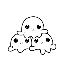 Sweet Ice Cream Scoops Free Coloring Page for Kids