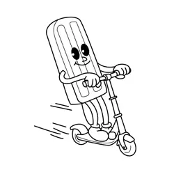 Popsicle's Scooter Adventure Free Coloring Page for Kids