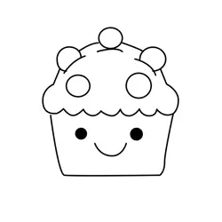 Smiling Muffin Cartoon Delight Free Coloring Page for Kids
