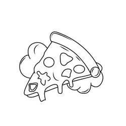 Cloudy Pizza Slice Free Coloring Page for Kids