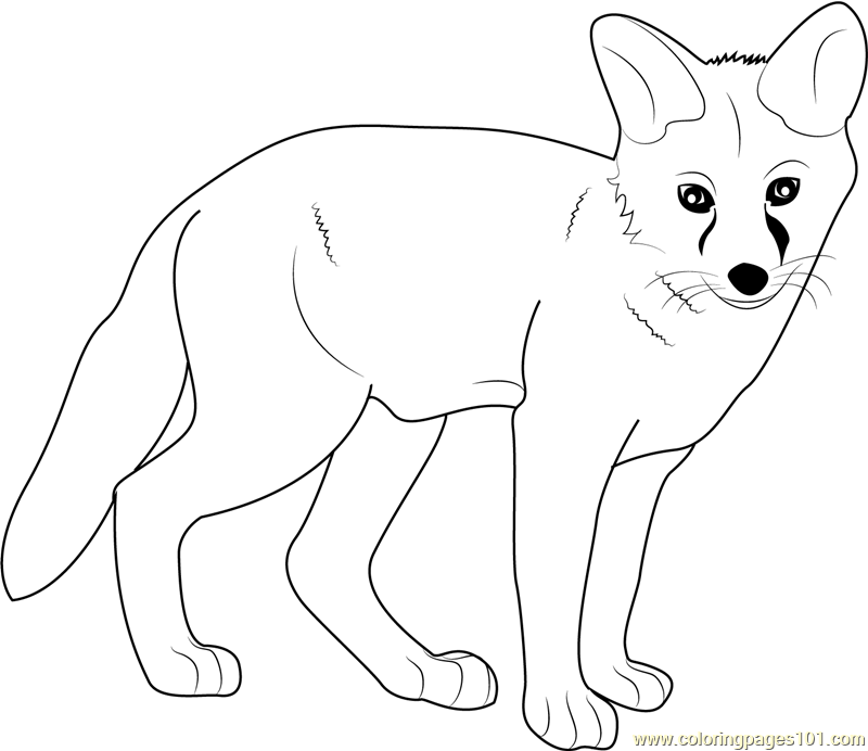 Young Fox Coloring Page for Kids   Free Fox Printable ...