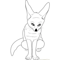 Little Fox Free Coloring Page for Kids