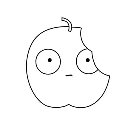 Apple Bite 1 Free Coloring Page for Kids