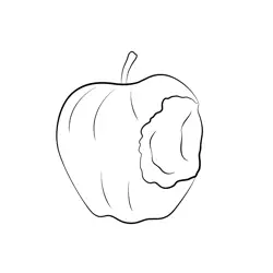 Apple Bite Free Coloring Page for Kids