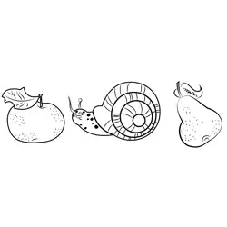 Apple, Pear And Snail Free Coloring Page for Kids
