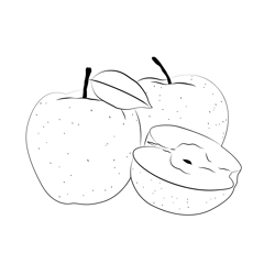 Apples Cut Free Coloring Page for Kids