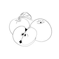 Apples Free Coloring Page for Kids