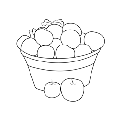 Basket Full Of Fresh Apples Free Coloring Page for Kids
