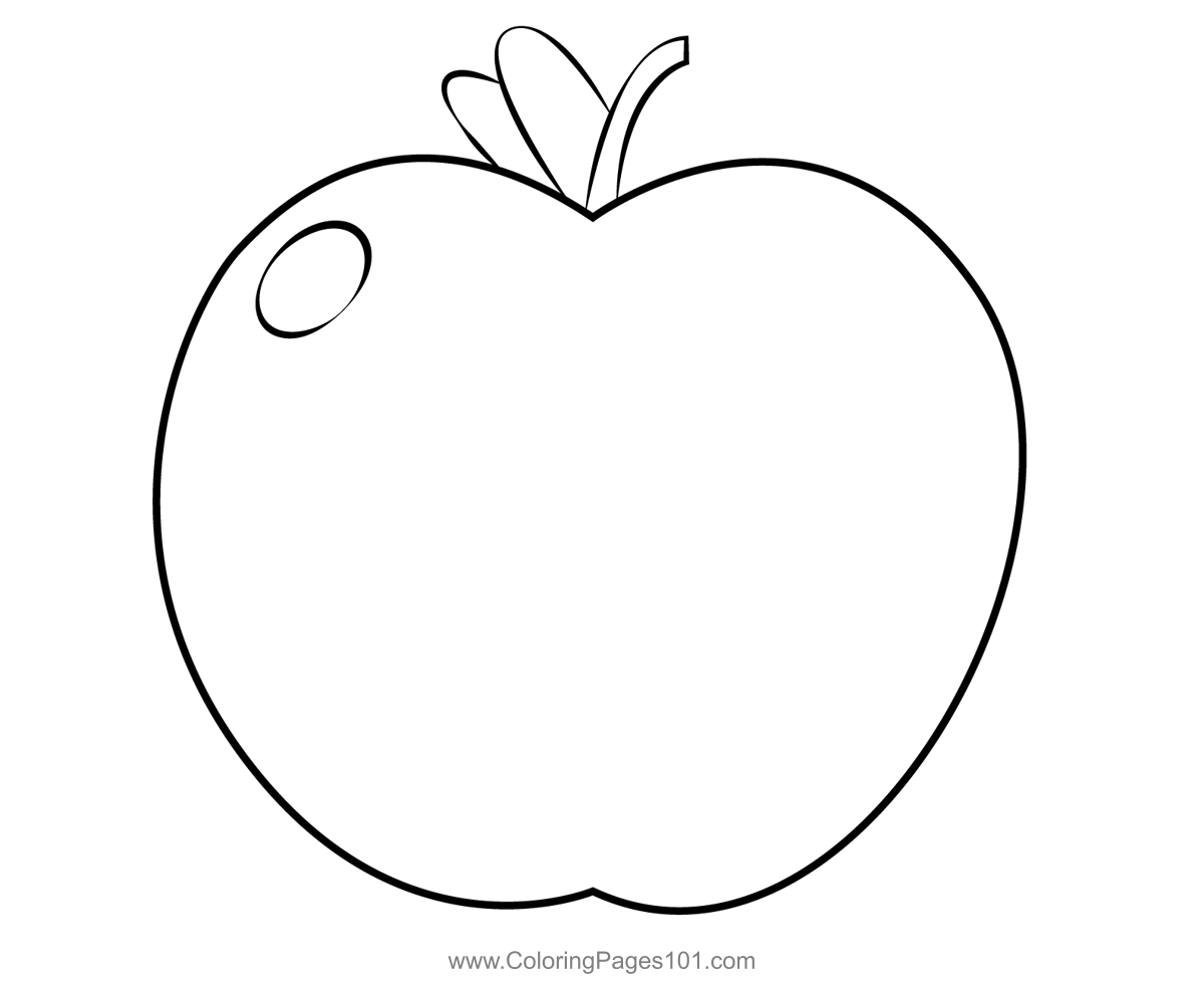 Big Apple Coloring Page for Kids - Free Apple Printable Coloring Pages