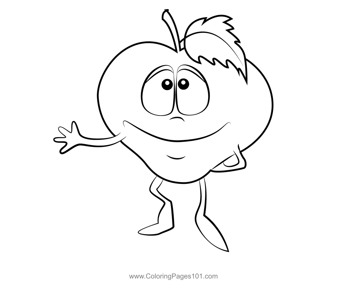 Cute Cartoon Apple Coloring Page for Kids - Free Apple Printable Coloring  Pages Online for Kids  | Coloring Pages for Kids