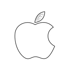 Green Apple Free Coloring Page for Kids