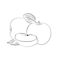 Green Red Apples Free Coloring Page for Kids