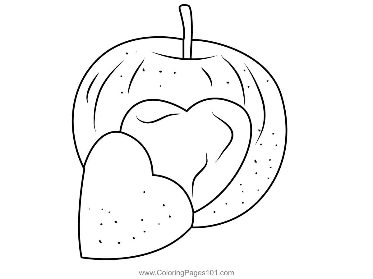 Red Apple With Heart Shaped Cut