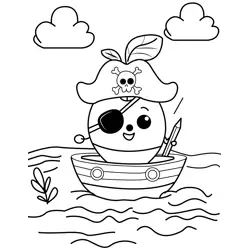 Pirate Apple's Ocean Adventure Free Coloring Page for Kids