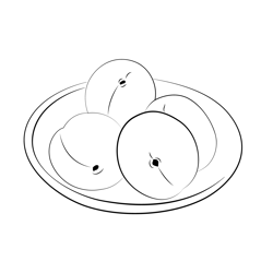Apricot In Plate Free Coloring Page for Kids