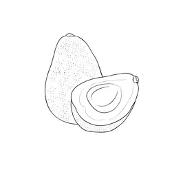 Avocado 3 Free Coloring Page for Kids