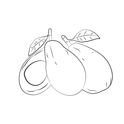 Avocado Up Cut Free Coloring Page for Kids