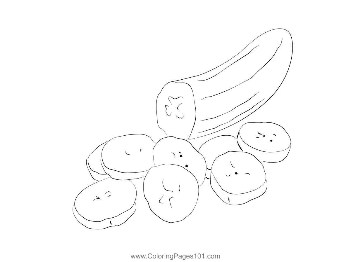 Bananas Cut Coloring Page for Kids - Bananas Cut 