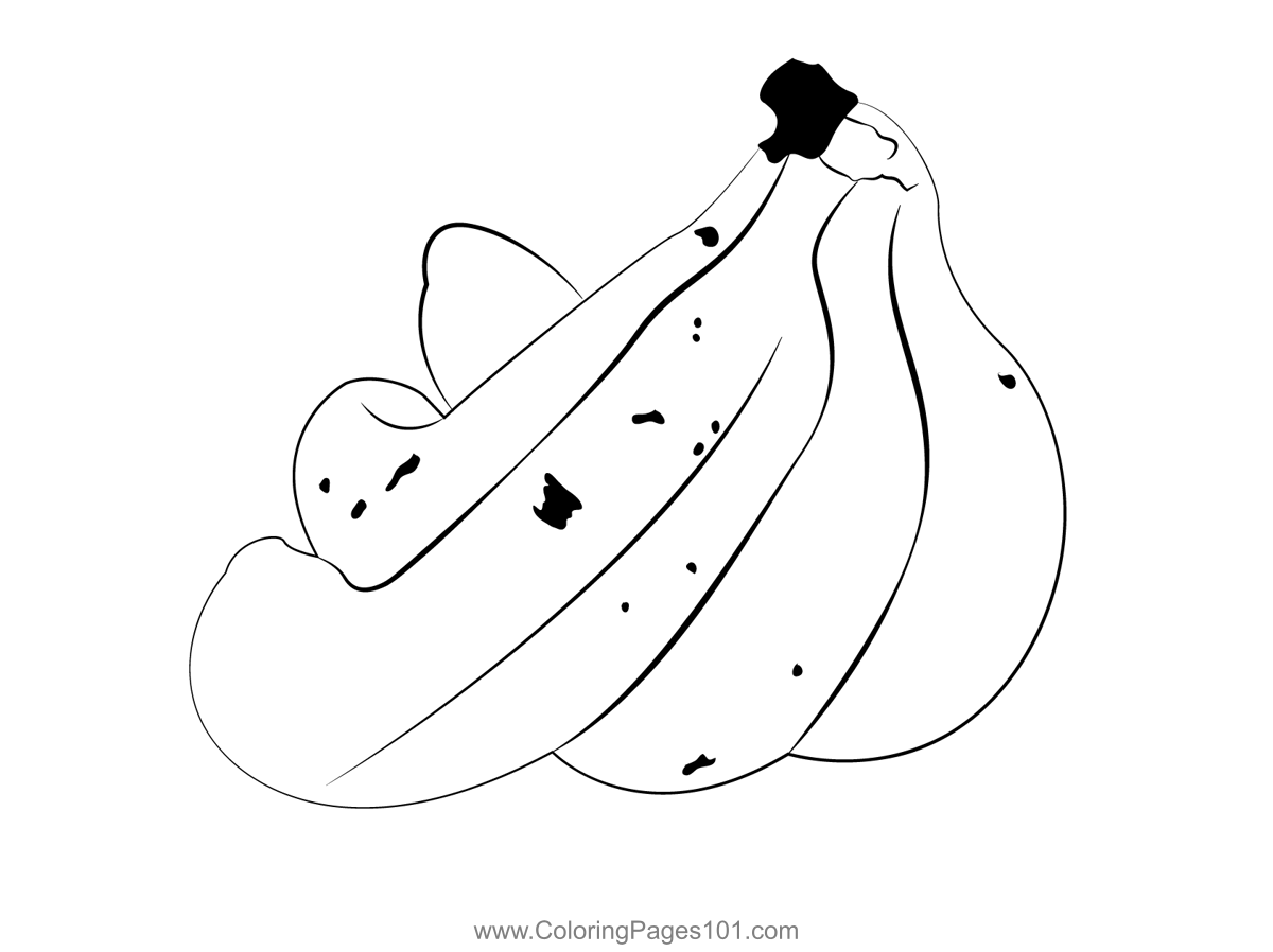 Bananas Yellow Banana Coloring Page for Kids Free Banana Printable