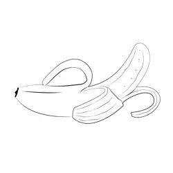 Peeled Banana Free Coloring Page for Kids