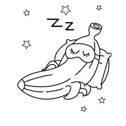 Dreamy Banana Nap Free Coloring Page for Kids