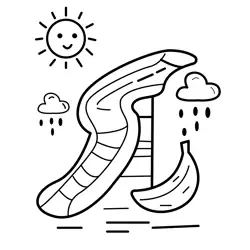 Banana Slide Sunny Playtime Free Coloring Page for Kids