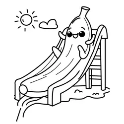 Happy Banana Playground Fun Free Coloring Page for Kids