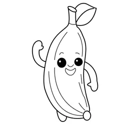 Happy Giggling Banana Character Free Coloring Page for Kids