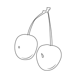 Cherries 1 Free Coloring Page for Kids
