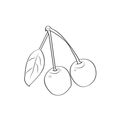 Cherries 2 Free Coloring Page for Kids