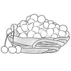 Cherry Basket Free Coloring Page for Kids