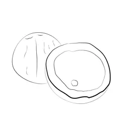 Coconut Shell Free Coloring Page for Kids