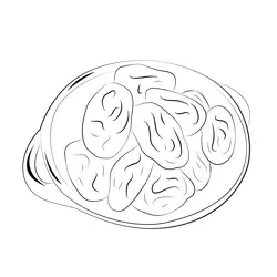 Date Bowl Free Coloring Page for Kids