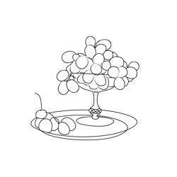 Grapes 3 Free Coloring Page for Kids