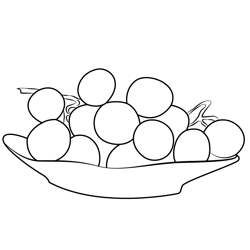 Grapes On Table Free Coloring Page for Kids