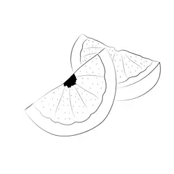 Grapefruit Cut See Free Coloring Page for Kids
