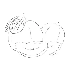 Green Guavas Free Coloring Page for Kids