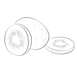 Kiwi Cut Free Coloring Page for Kids