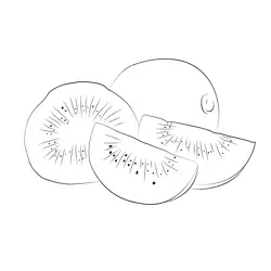 Kiwi Fruits Free Coloring Page for Kids