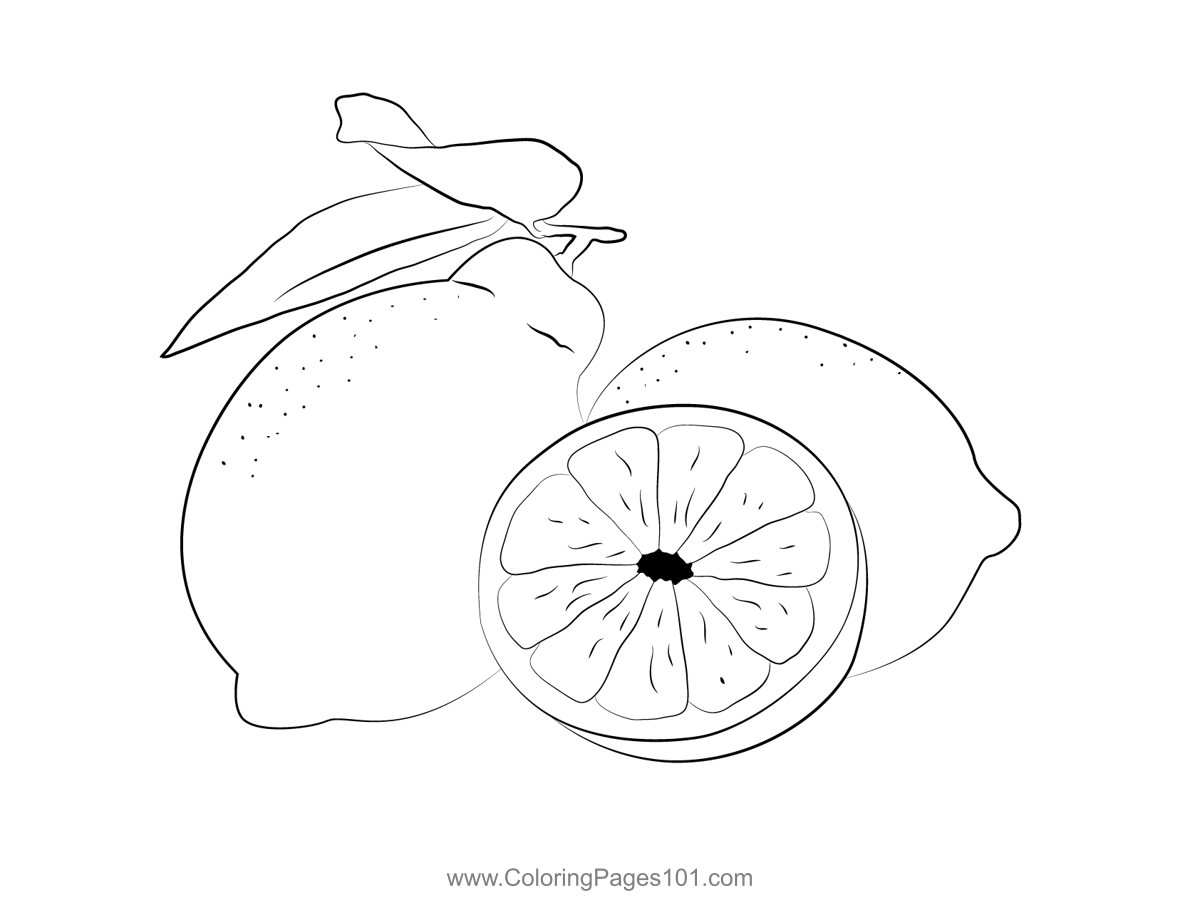 Lemons Coloring Page for Kids - Free Lemon Printable Coloring Pages