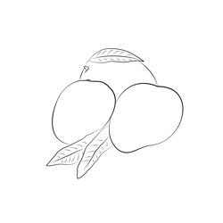 Three Mangos Free Coloring Page for Kids