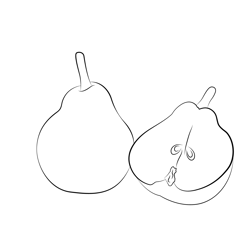 Pear Cut Free Coloring Page for Kids
