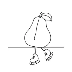 Pear's Ice Skating Adventure Free Coloring Page for Kids