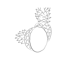 Ananas Free Coloring Page for Kids
