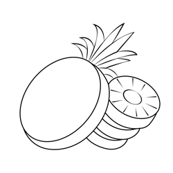 Delicious Pineapple Free Coloring Page for Kids