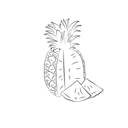 Pineapple Fruit Free Coloring Page for Kids