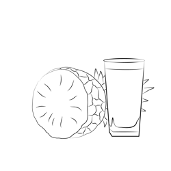 Pineapple Juice Fruit Free Coloring Page for Kids