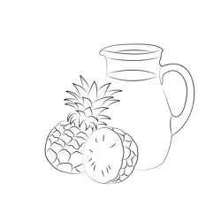 Pineapple Juice In Pot Free Coloring Page for Kids